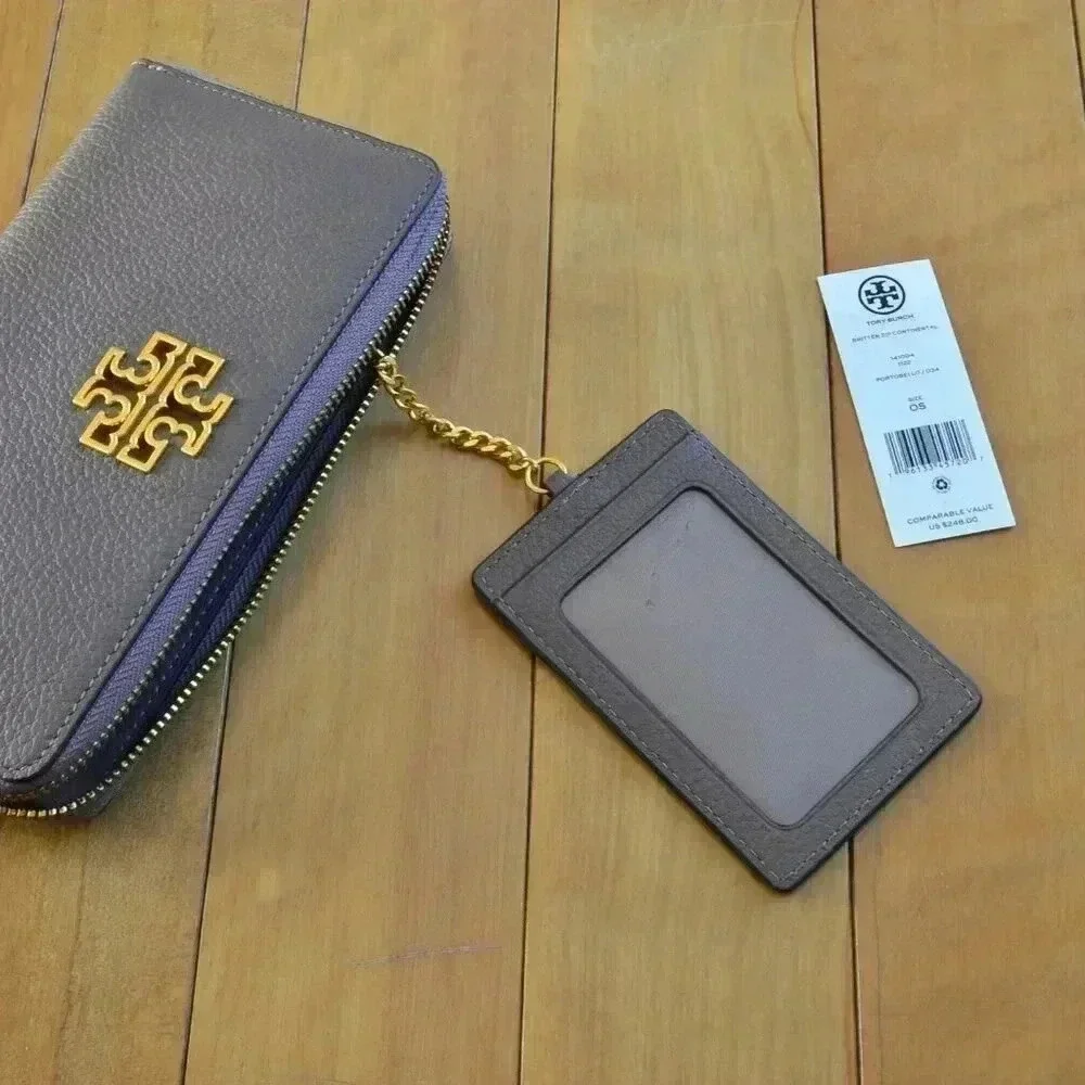Tory Burch Britten Zip Continental Wallet Portobello